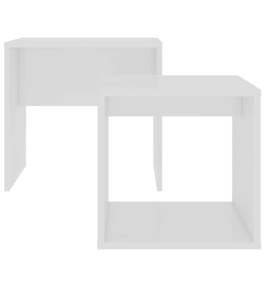 Ensemble de table basse Blanc 48x30x45 cm Bois d'ingénierie