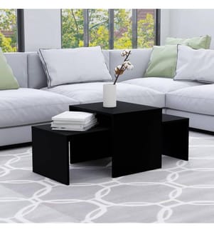 Ensemble de tables basses Noir 100x48x40 cm bois d'ingénierie