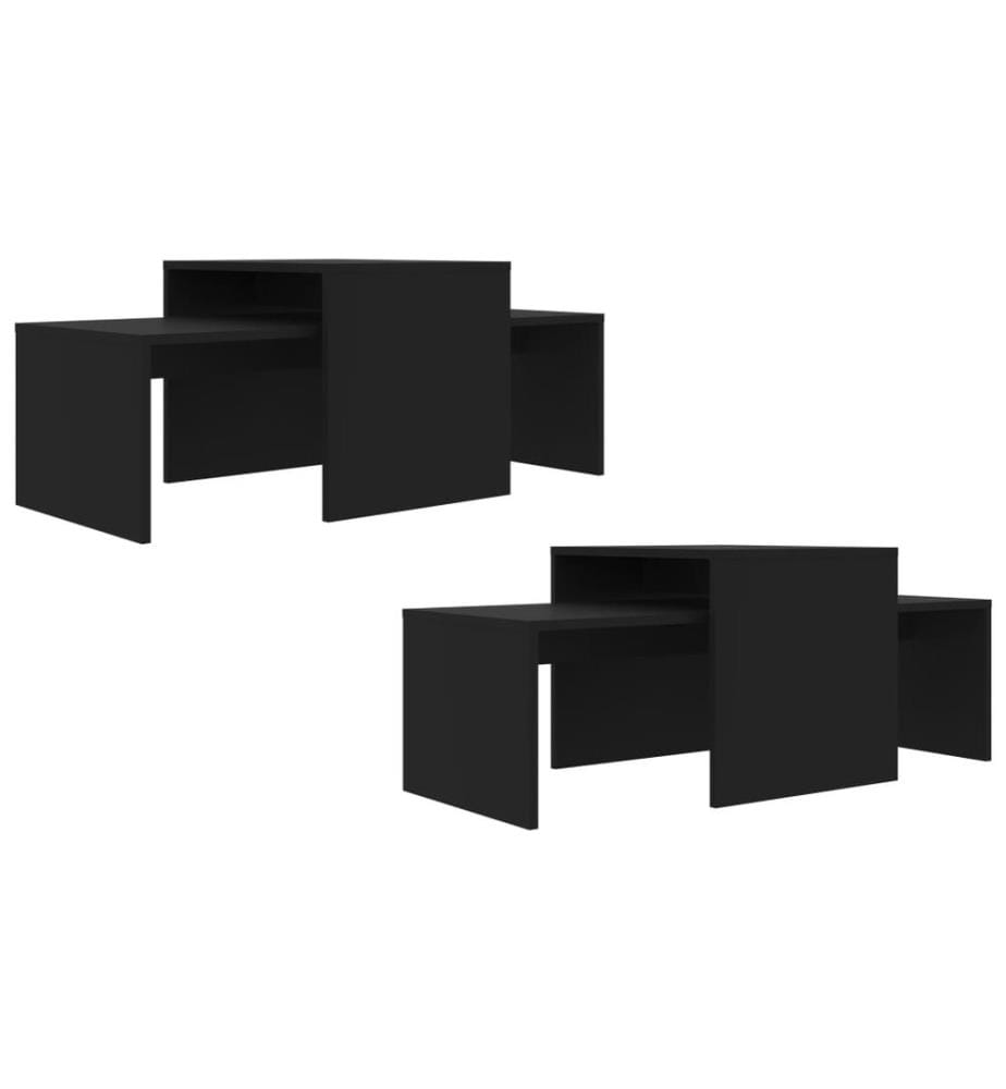 Ensemble de tables basses Noir 100x48x40 cm bois d'ingénierie