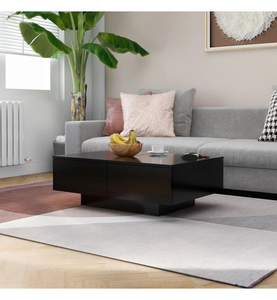 Table basse Noir 90x60x31 cm Bois d'ingénierie