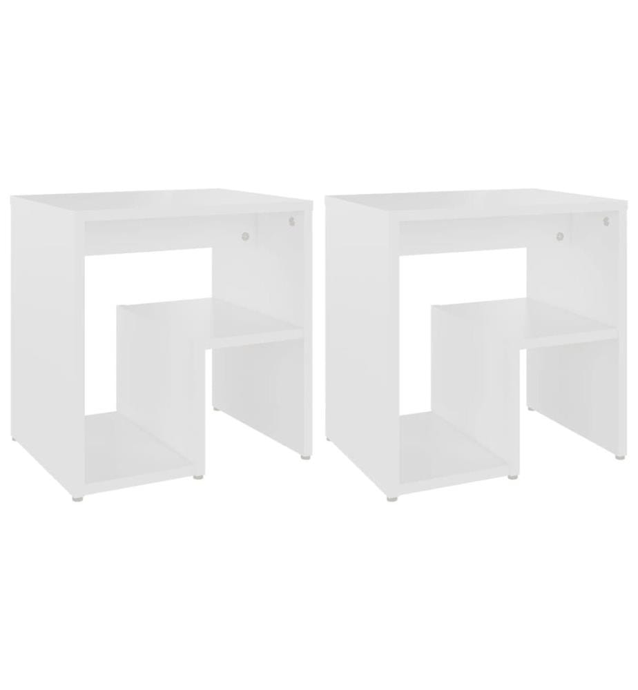 Tables de chevet 2 pcs blanc 40x30x40 cm bois d'ingénierie