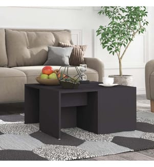 Tables basses 4 pcs gris 33x33x33 cm bois d'ingénierie