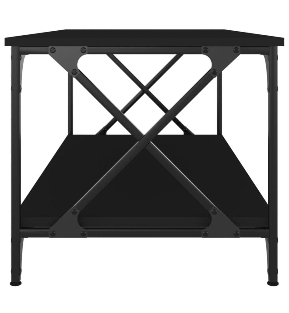 Table basse Noir 100x50x45 cm Bois d'ingénierie et fer