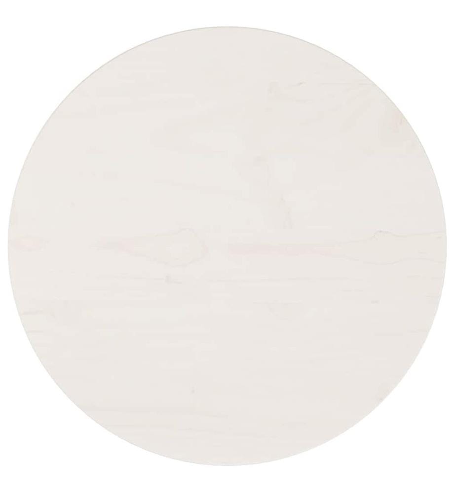 Dessus de table rond blanc Ø40x3 cm bois de pin massif