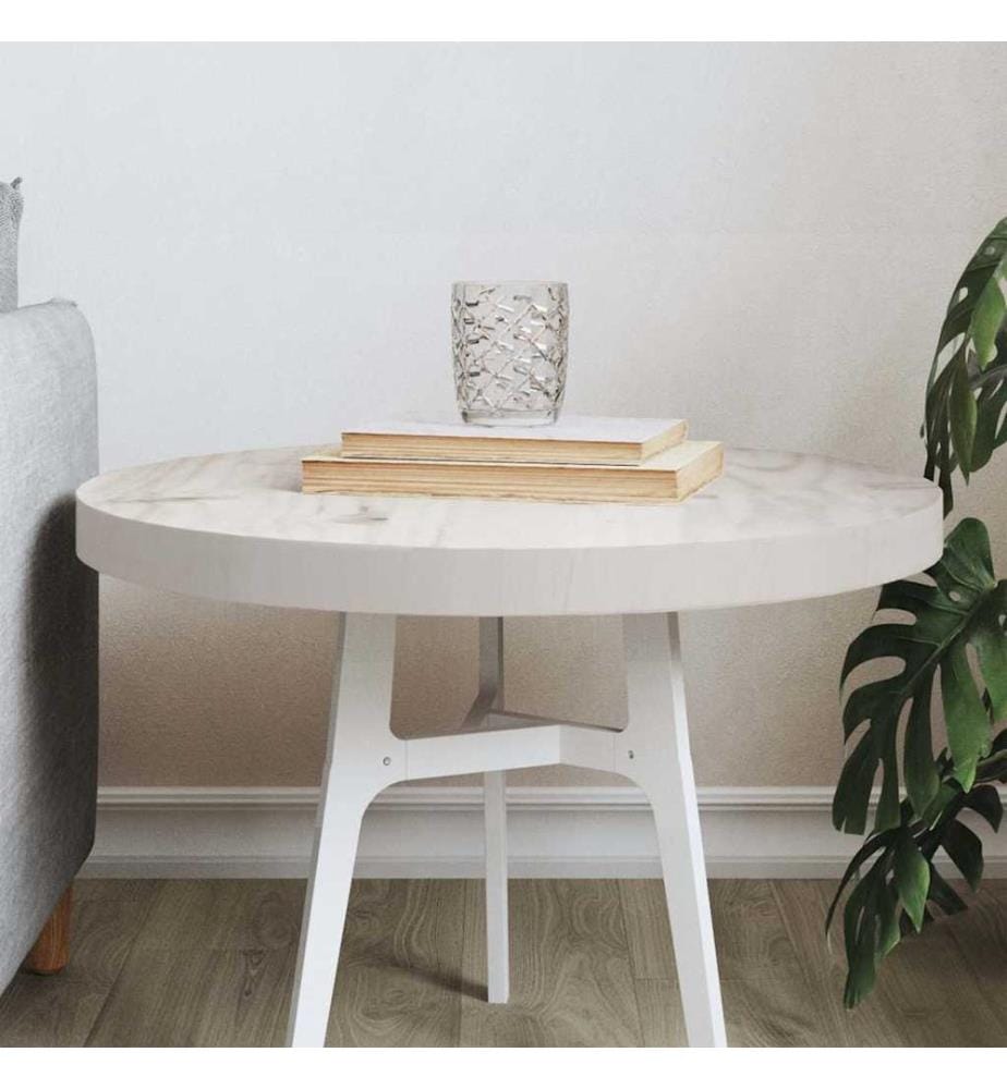 Dessus de table rond blanc Ø50x3 cm bois de pin massif