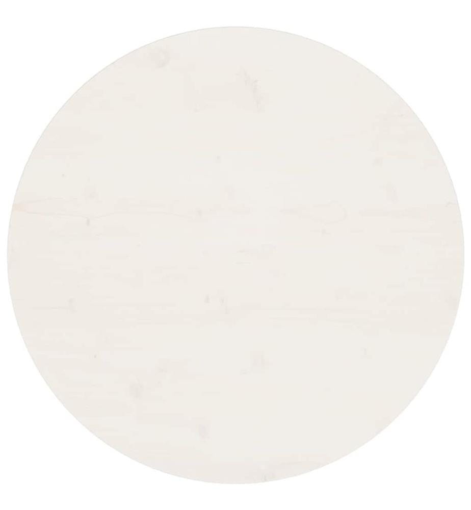 Dessus de table rond blanc Ø70x3 cm bois de pin massif
