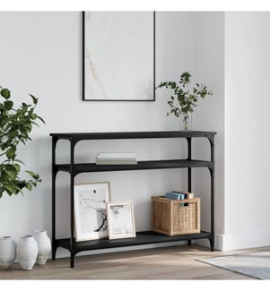 Table console noir 100x29x75 cm bois d'ingénierie