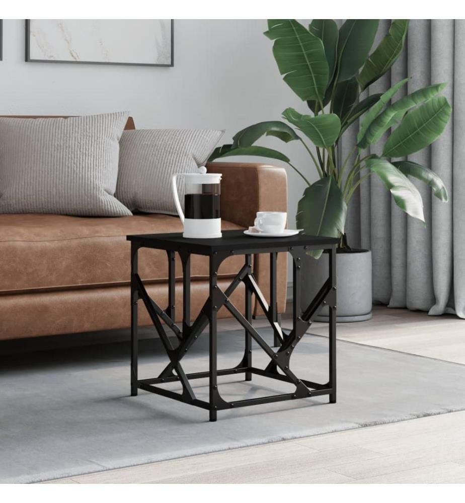 Table basse noir 45x45x47,5 cm bois d'ingénierie