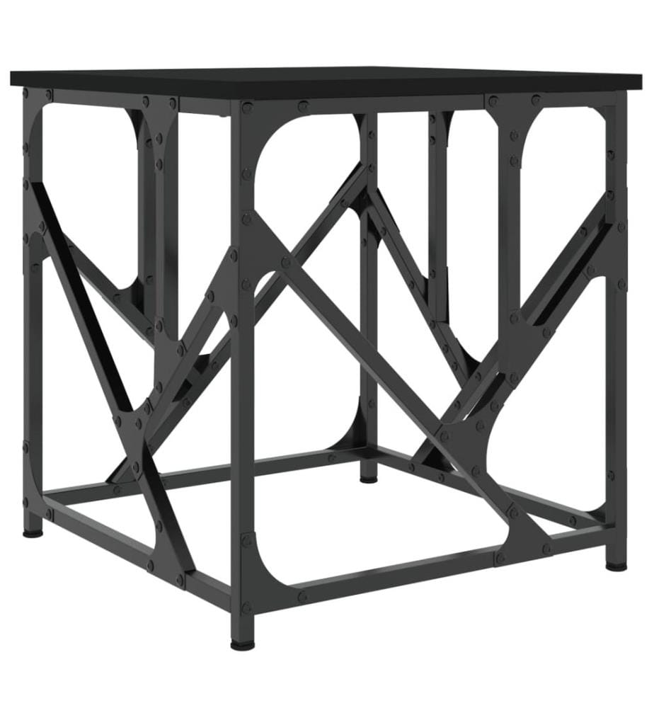Table basse noir 45x45x47,5 cm bois d'ingénierie