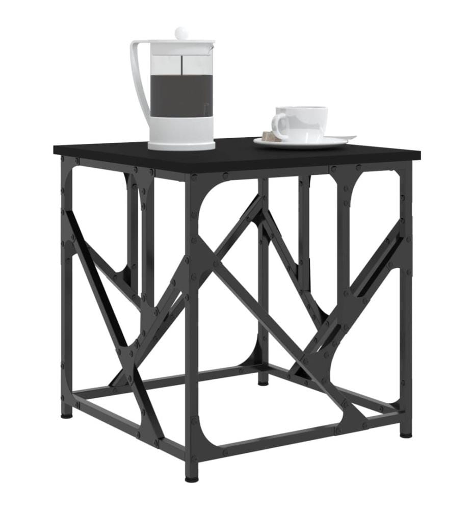 Table basse noir 45x45x47,5 cm bois d'ingénierie