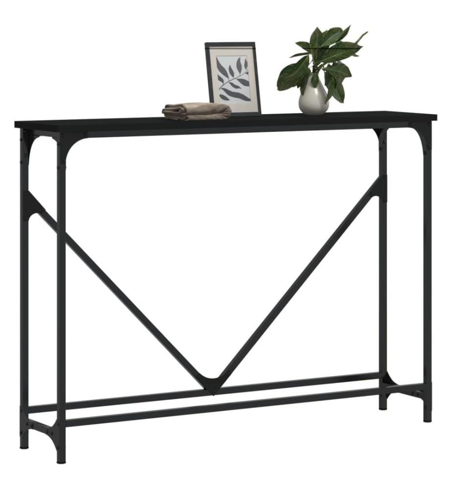 Table console noir 102x22,5x75 cm bois d'ingénierie