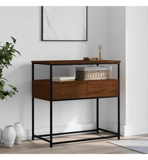 Table console chêne marron 75x40x75 cm bois d'ingénierie