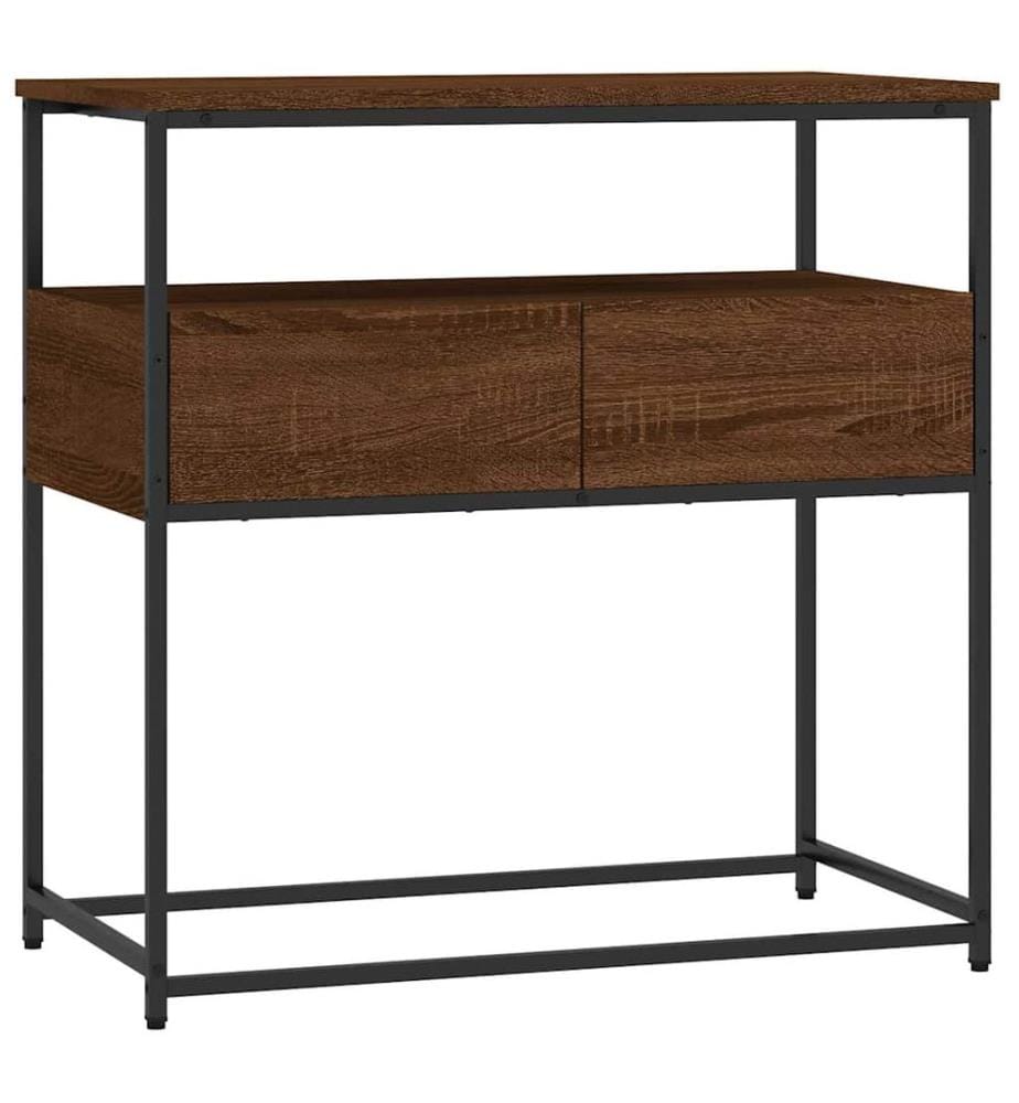 Table console chêne marron 75x40x75 cm bois d'ingénierie