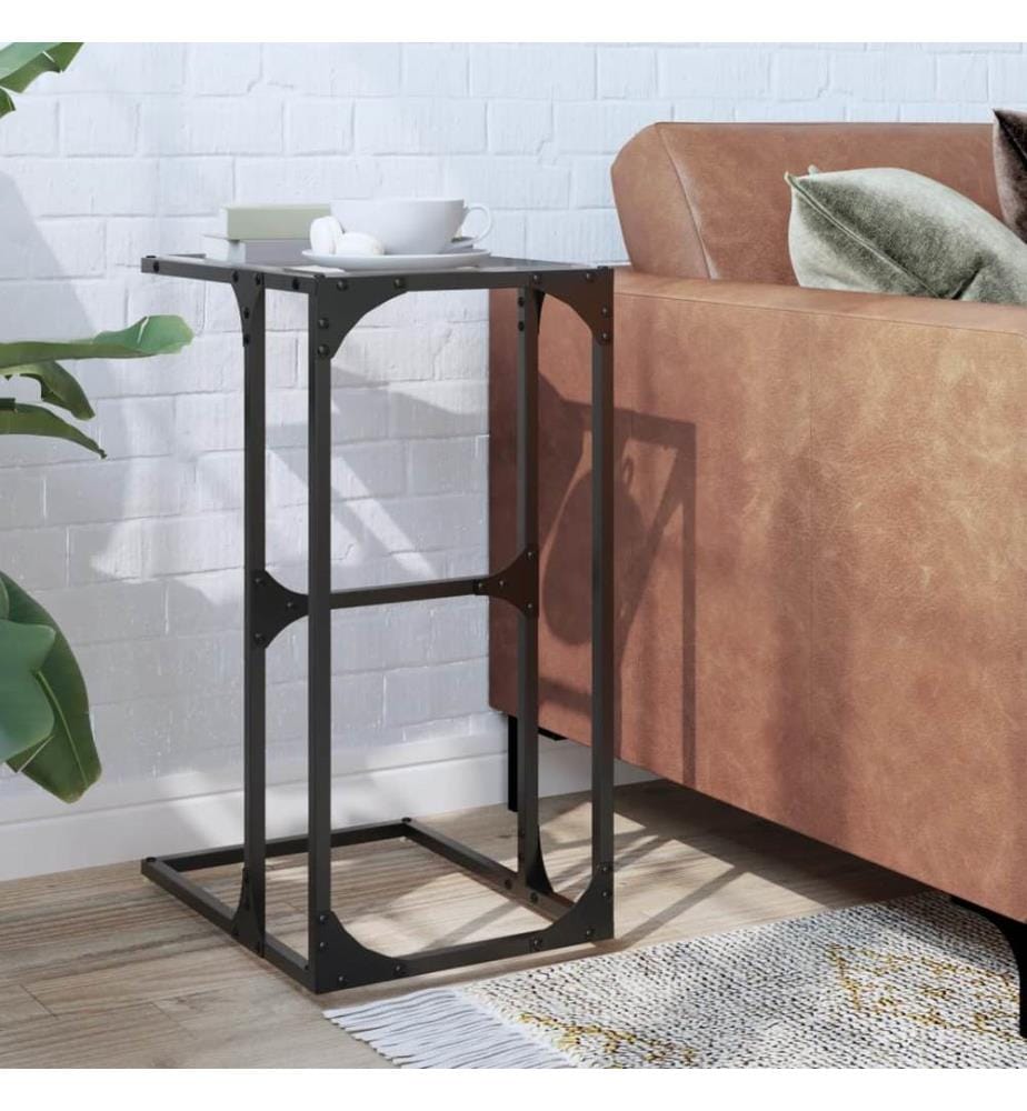 Beistelltisch mit Glasplatte Transparent 40x30x61,5 cm Stahl