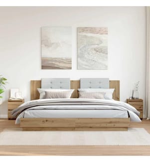 Tables de chevet 2 pcs chêne artisanal bois d'ingénierie