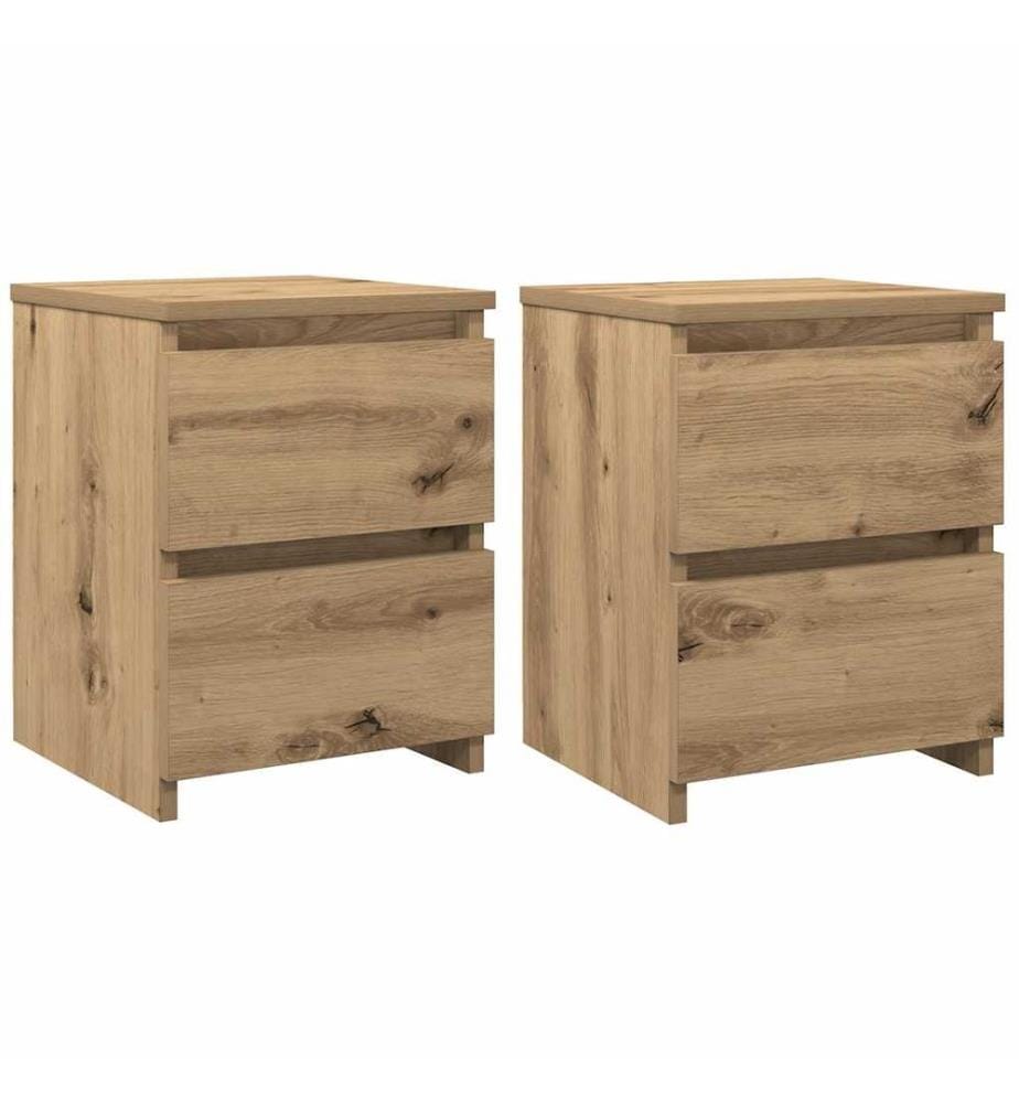 Tables de chevet 2 pcs chêne artisanal bois d'ingénierie