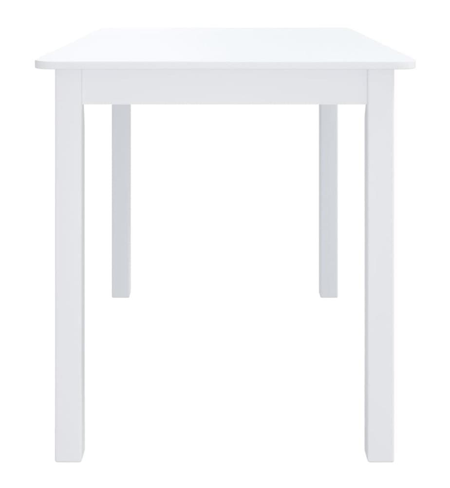 Dining table White 114x71x75 cm Solid rubberwood