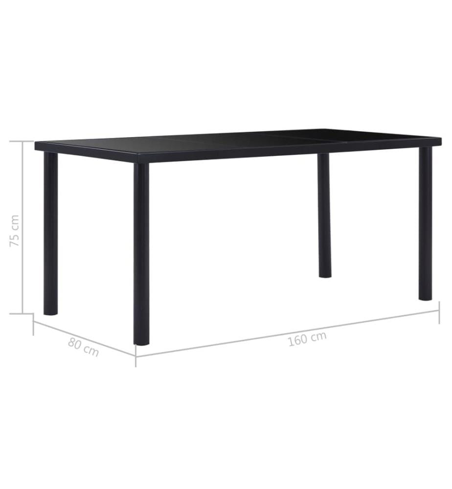 Esstisch Schwarz 160 x 80 x 75 cm Hartglas