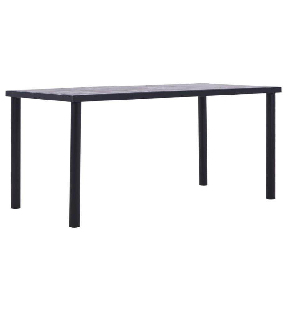Esstisch Schwarz und Betongrau 160 x 80 x 75 cm MDF