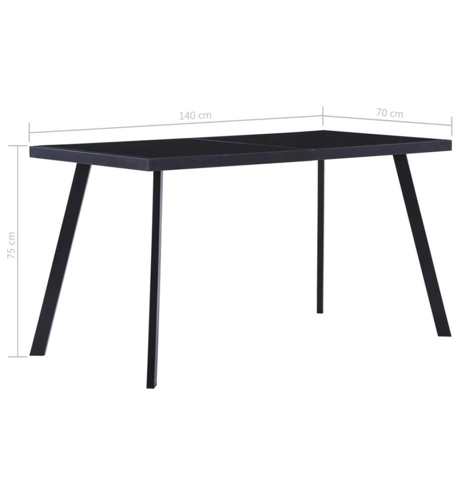 Esstisch Schwarz 140 x 70 x 75 cm Hartglas