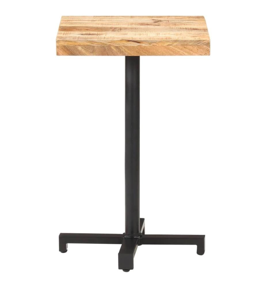 Table de bistro Carrée 50x50x75 cm Bois de manguier brut