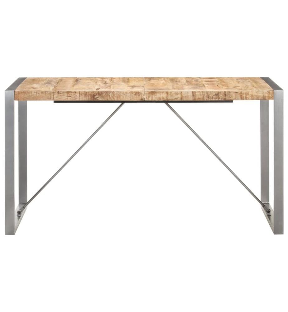 Table à manger 140x70x75 cm bois de manguier massif brut