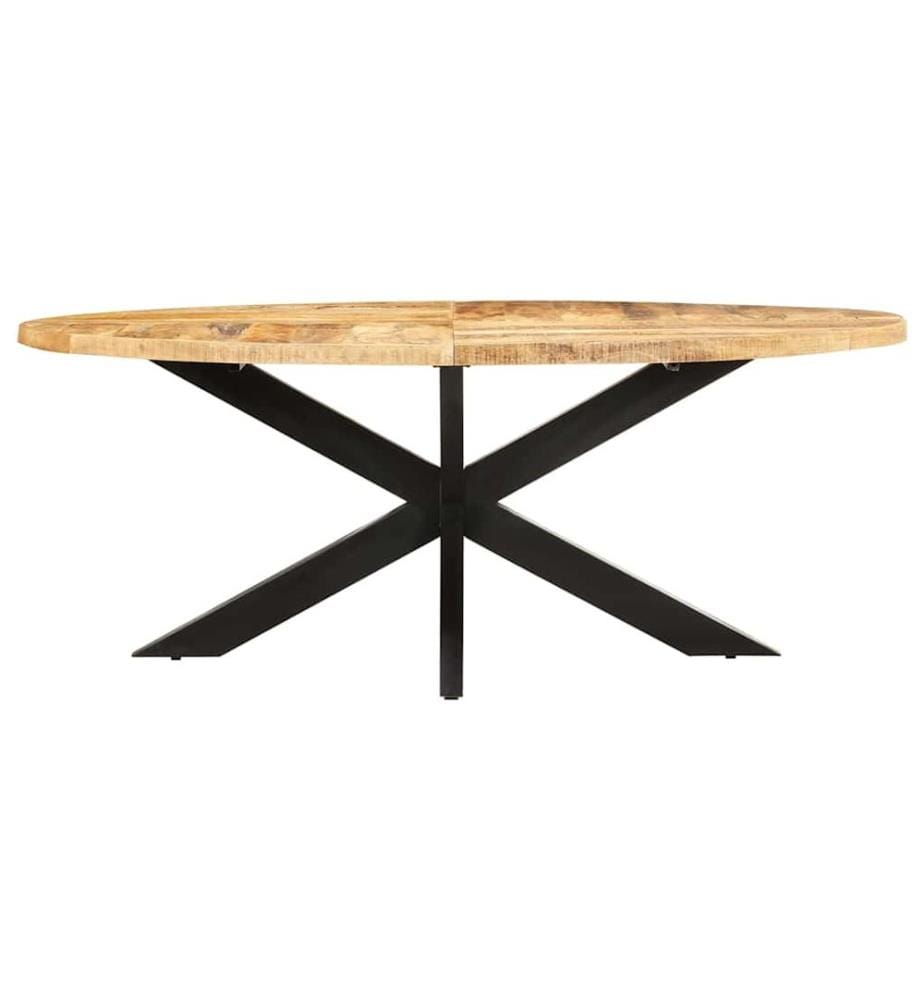 Esstisch Oval 200x100x75 cm Raues Mangoholz