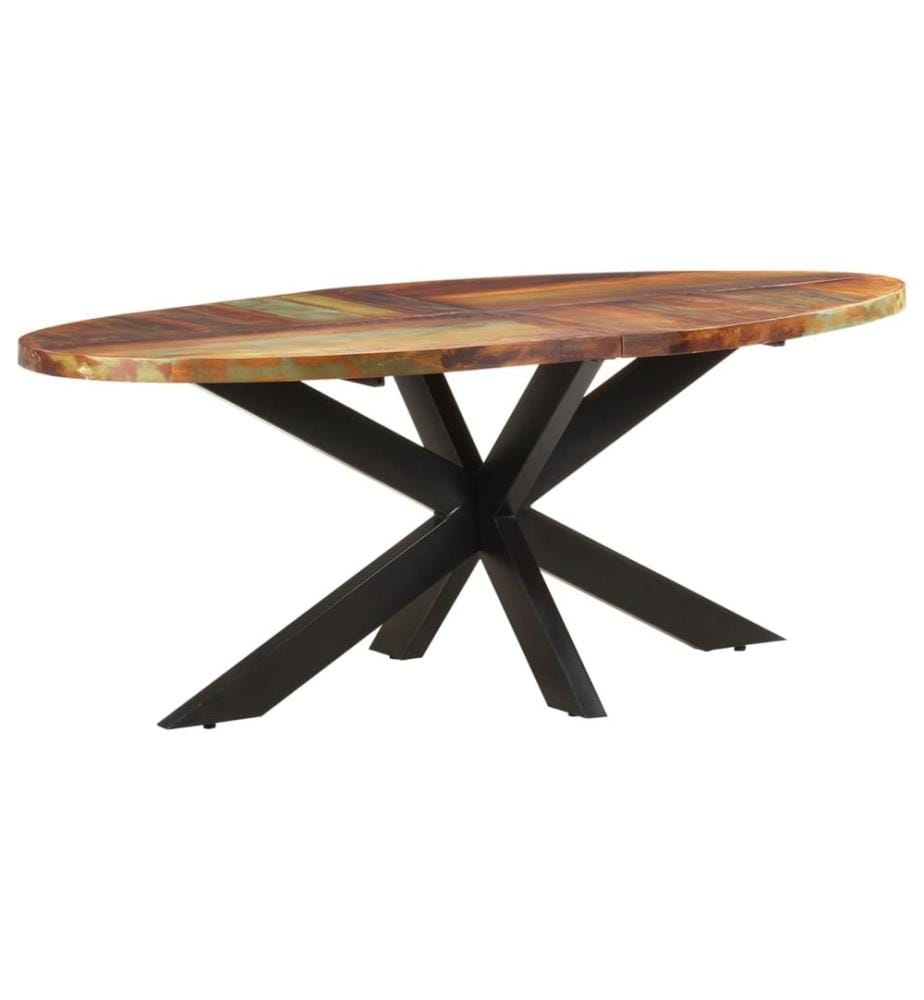 Esstisch Oval 200x100x75 cm Altholz Massiv