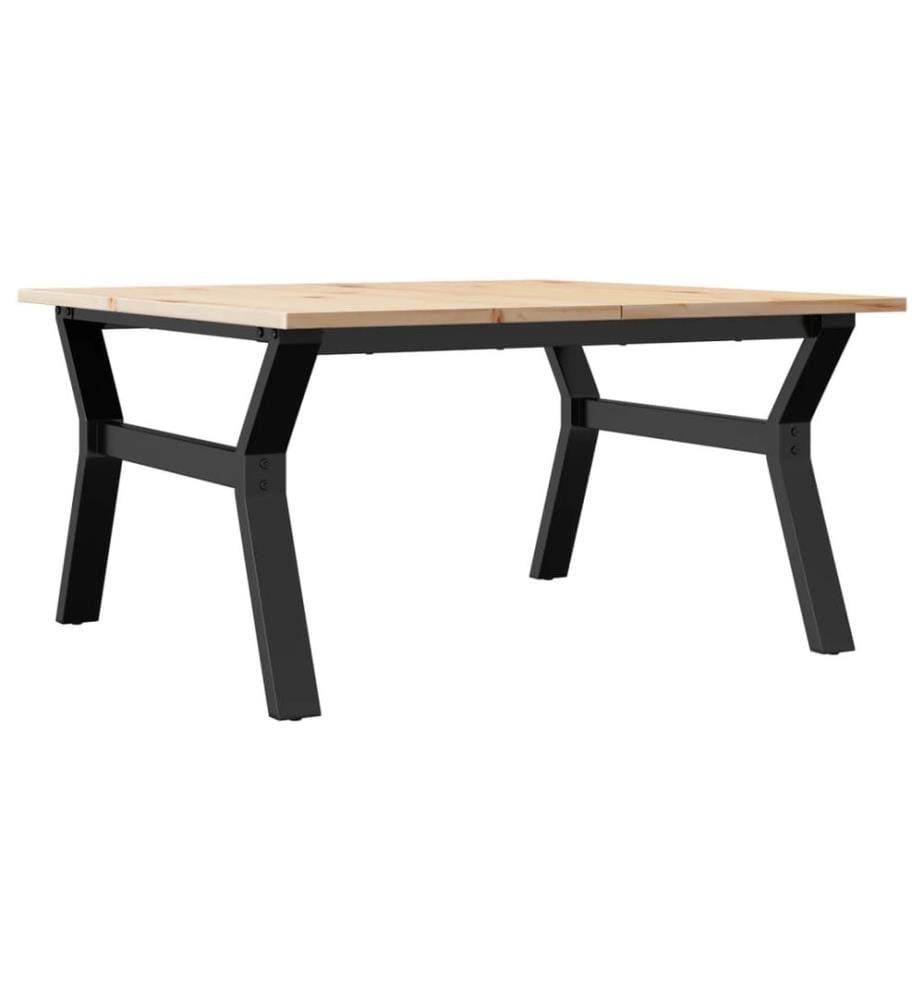 Couchtisch Y-Gestell 80x80x45cm Massivholz Kiefer und Stahl