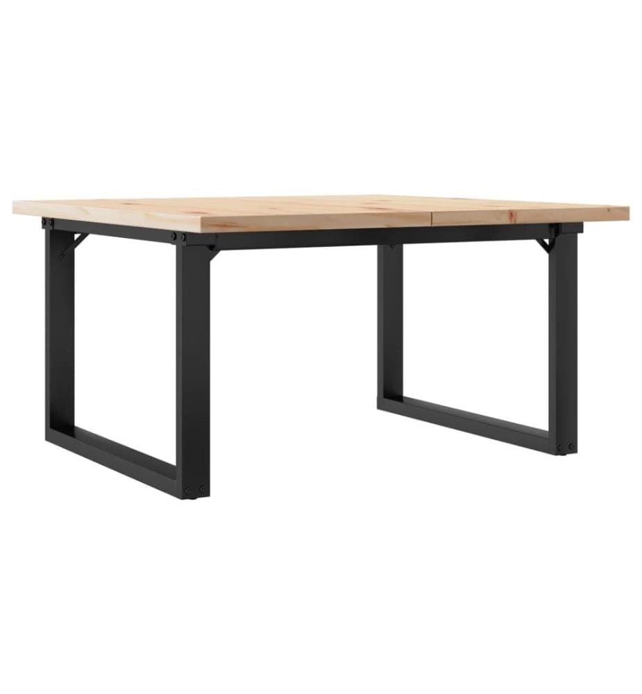 Couchtisch O-Gestell 80x80x45,5cm Massivholz Kiefer & Stahl