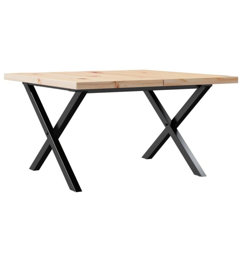 Couchtisch X-Gestell 60x60x40,5cm Massivholz Kiefer & Stahl