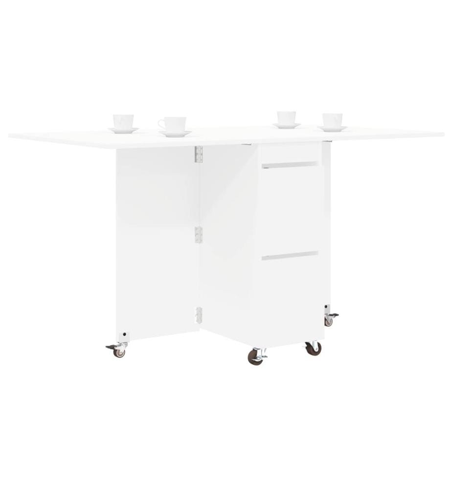 Table à dîner 2 pcs 140 x 80 x 77 cm Bois d'ingénierie Blanc