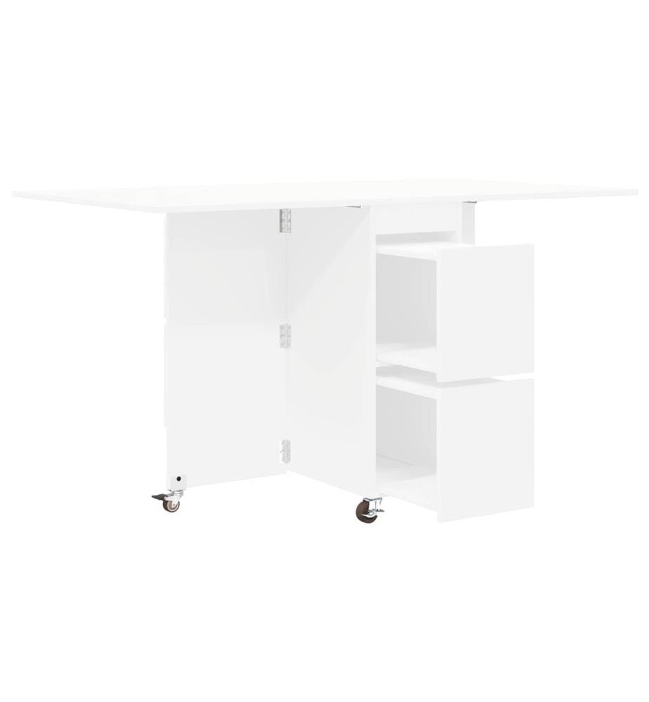 Table à dîner 2 pcs 140 x 80 x 77 cm Bois d'ingénierie Blanc