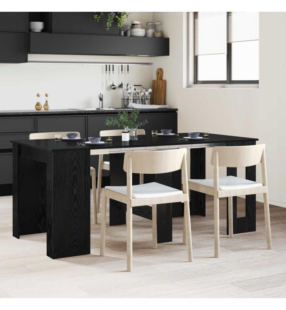 Esstisch 180 x 85 x 75 cm Holzwerkstoff Schwarze Eiche
