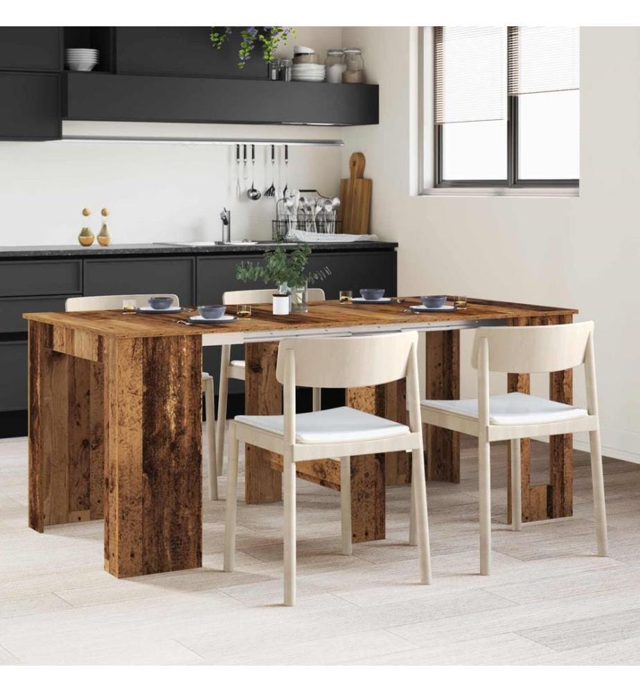 Esstisch 180 x 85 x 75 cm Holzwerkstoff Altholz Rechtwinklig