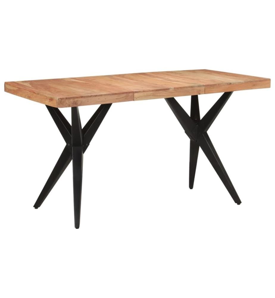 Esstisch Schwarz 140x70x76 cm Massivholz Akazie