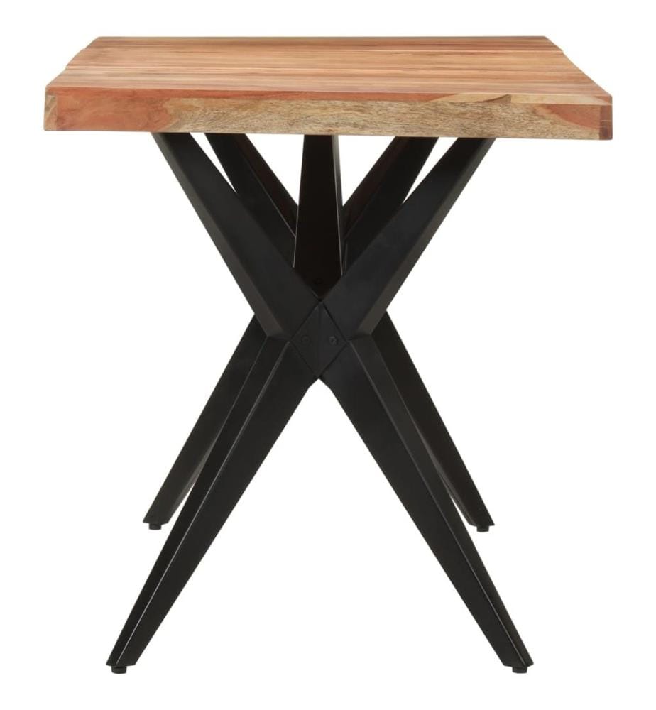 Esstisch Schwarz 140x70x76 cm Massivholz Akazie