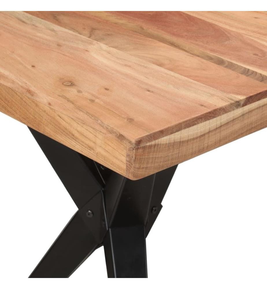 Esstisch Schwarz 140x70x76 cm Massivholz Akazie