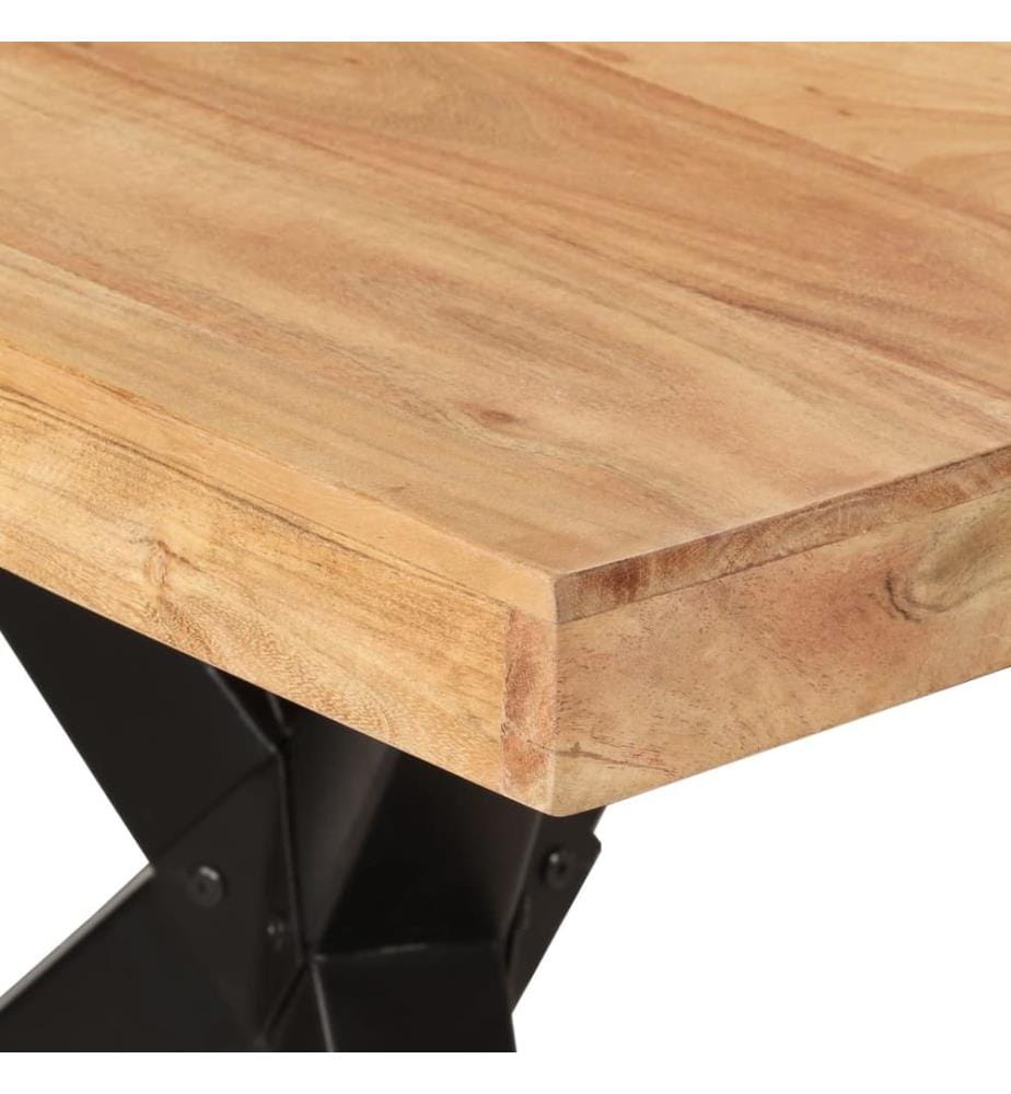 Esstisch Schwarz 180x90x77 cm Massivholz Akazie
