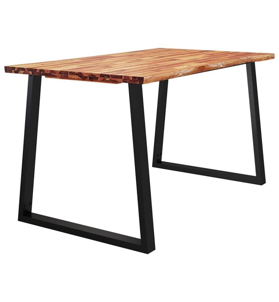 Table à manger 140x80x75 cm bois d'acacia solide à bord vif