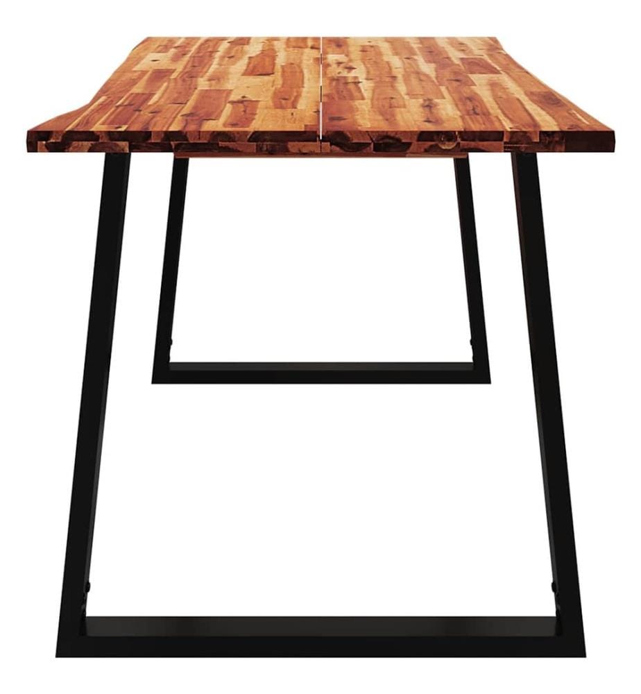 Table à manger 140x80x75 cm bois d'acacia solide à bord vif