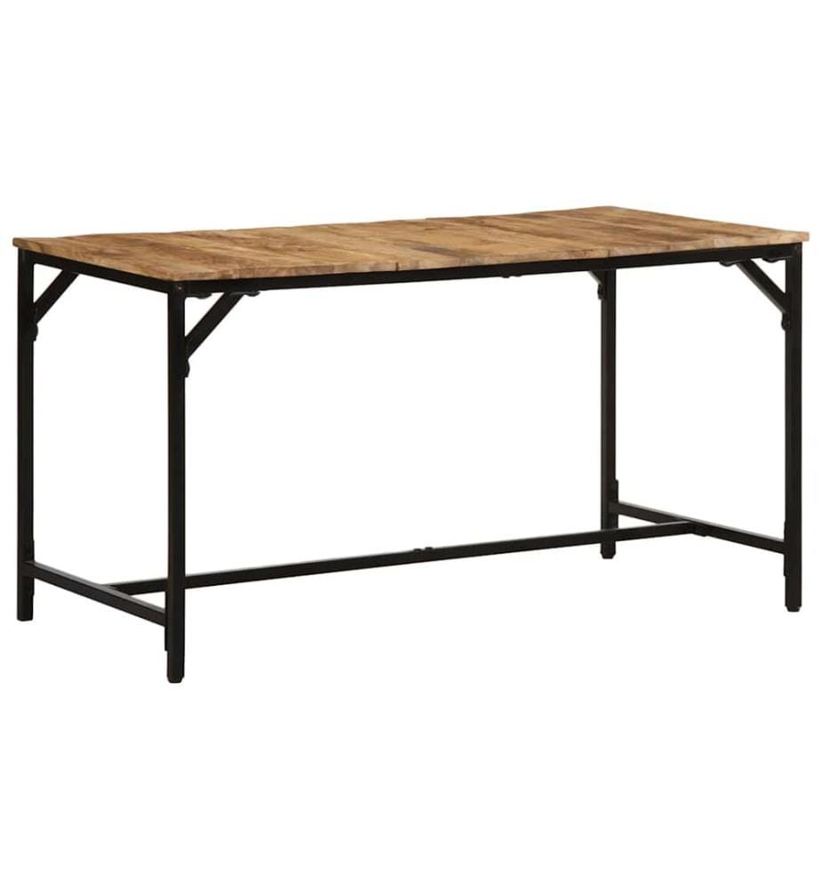 Table à manger 140x70x75 cm bois de manguier massif brut