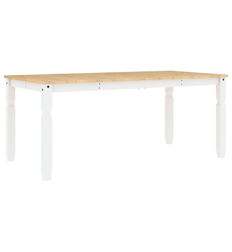 Table à manger Corona blanc 180x90x75 cm bois massif de pin