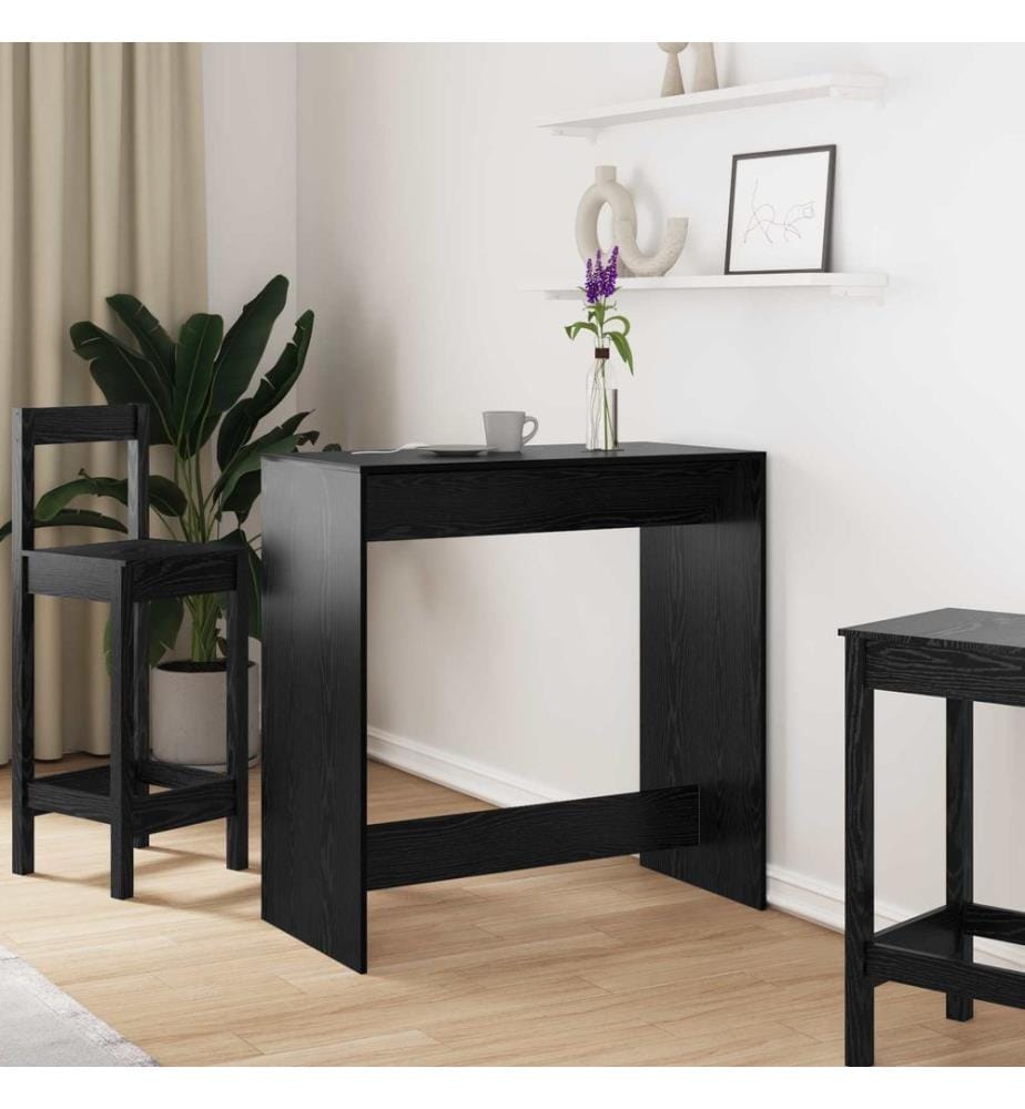 Bartisch Schwarz Eichen-Optik 102 x 50 x 103,5 cm Holzwerkstoff