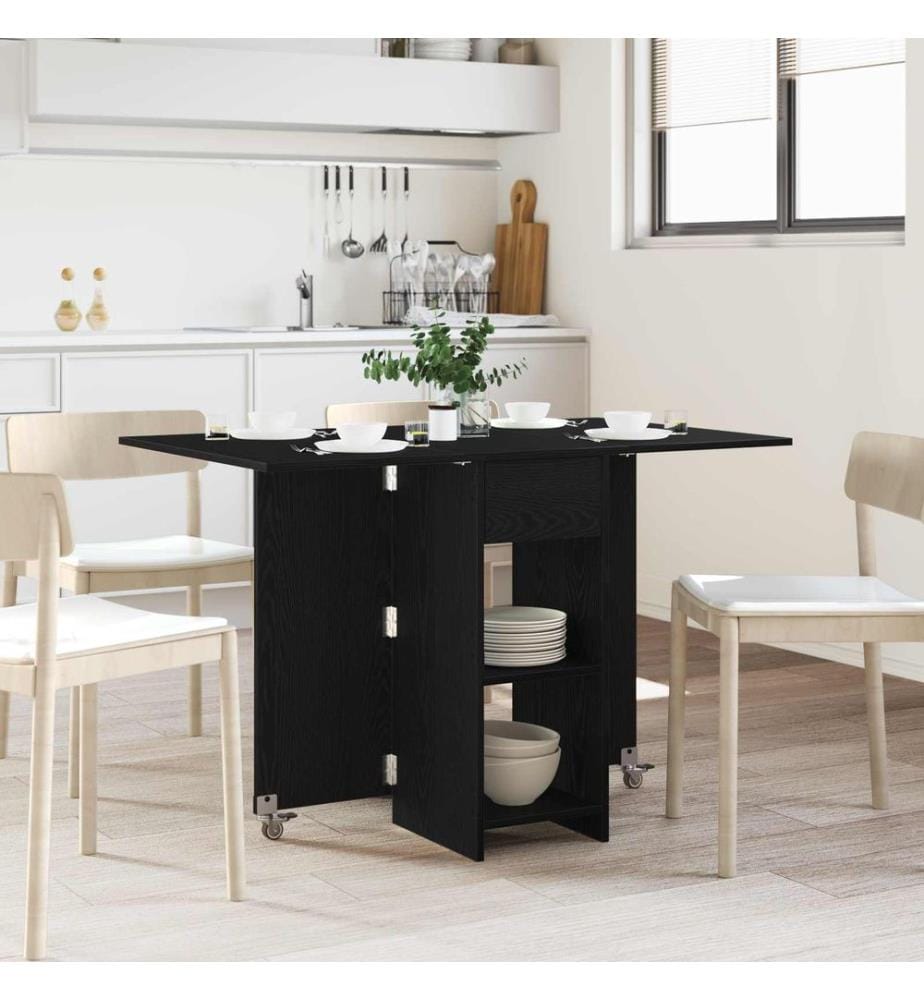 Table à dîner 115 x 70 x 75 cm Bois d'ingénierie Chêne noir