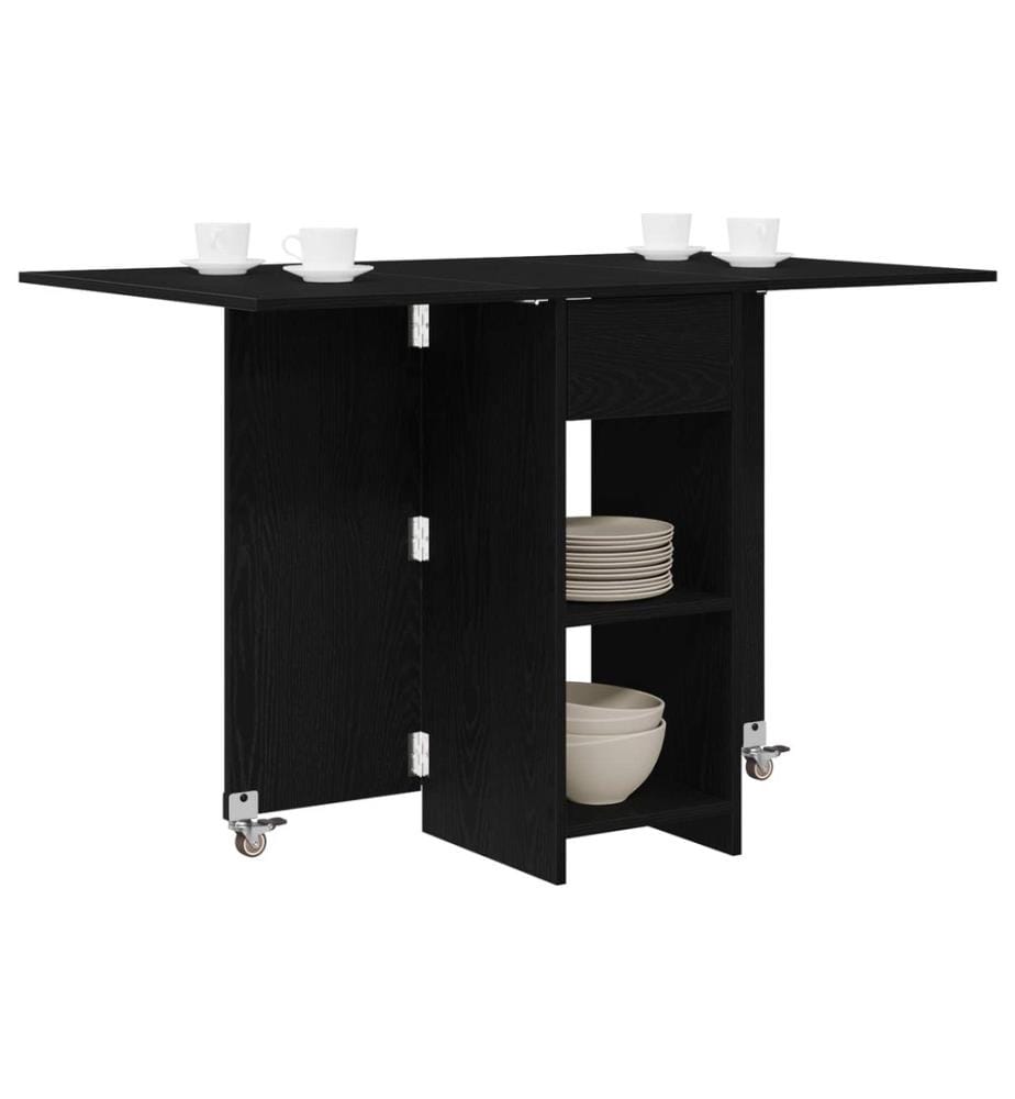 Table à dîner 115 x 70 x 75 cm Bois d'ingénierie Chêne noir