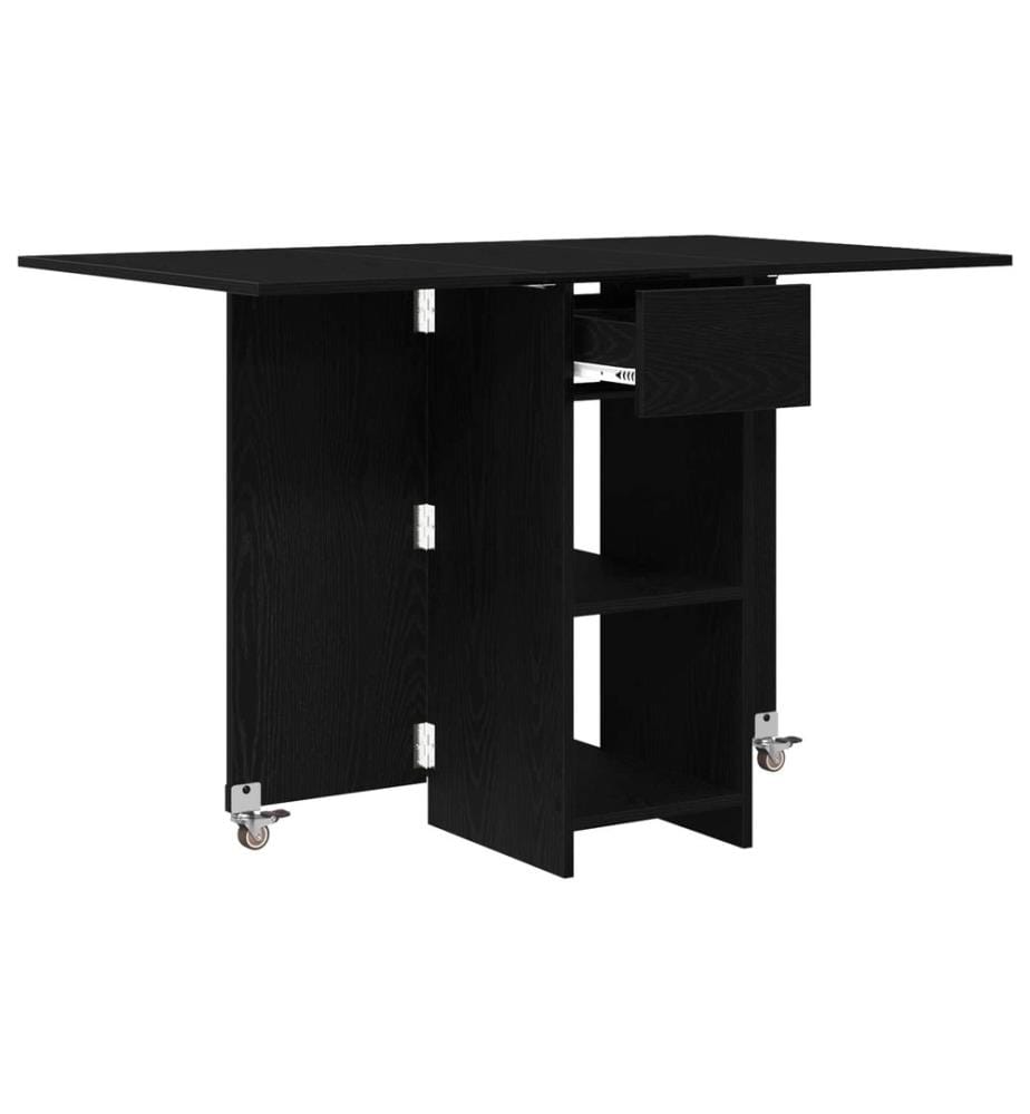 Table à dîner 115 x 70 x 75 cm Bois d'ingénierie Chêne noir