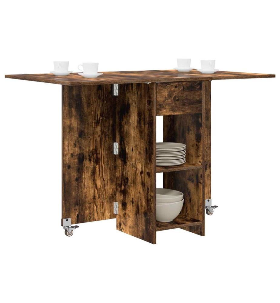 Table à dîner 115 x 70 x 75 cm Bois d'ingénierie Chêne fumé
