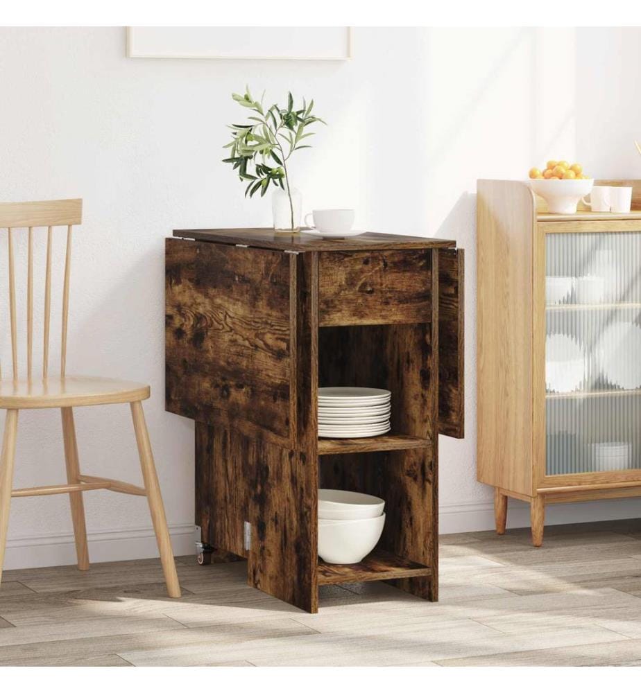 Table à dîner 115 x 70 x 75 cm Bois d'ingénierie Chêne fumé