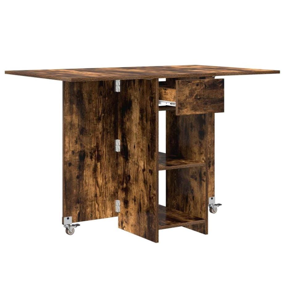 Table à dîner 115 x 70 x 75 cm Bois d'ingénierie Chêne fumé
